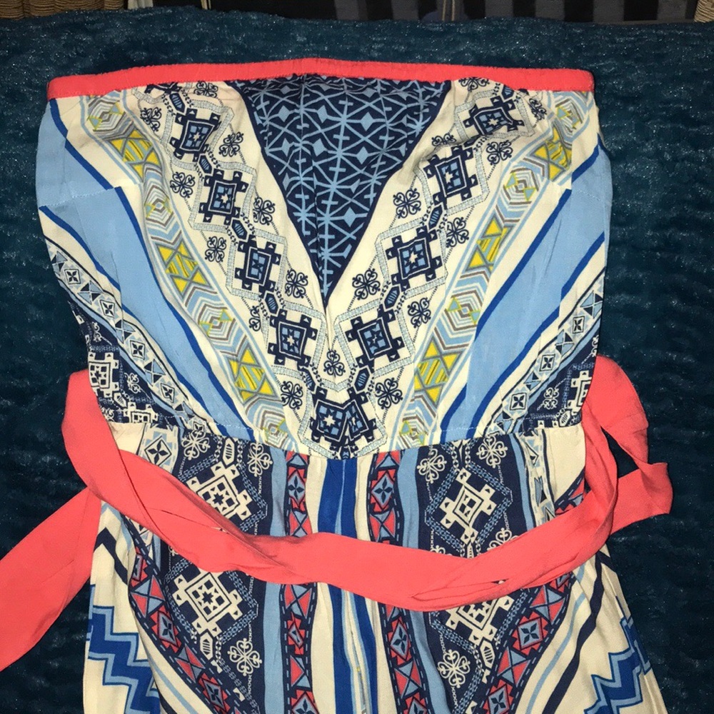 Flying Tomato strapless Aztec print jumpsuit